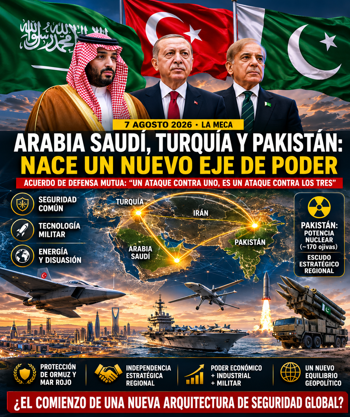 Arabia Saudí, Turquía y Pakistán: nace un nuevo eje estratégico de poder en Oriente Medio